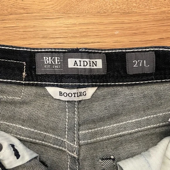 BKE Men’s Aiden Bootleg Dark Blue Jeans Stretch Size 27L - Picture 7 of 12